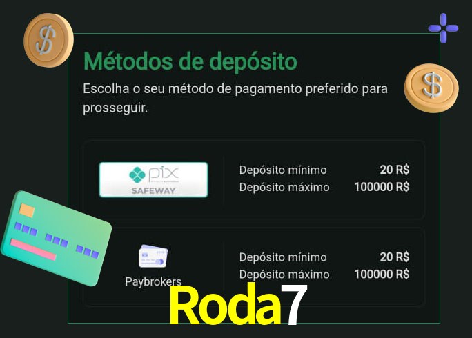 O cassino Roda7 oferece uma grande variedade de métodos de pagamento